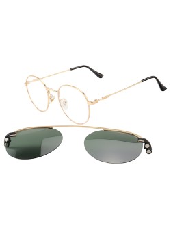 Armação de Óculos Clipon Round RB6168 Dourado e Lente Verde