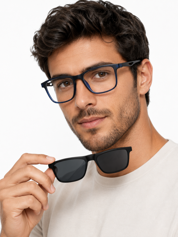 Armação de Óculos Quadrado Clipon JC1194 Azul