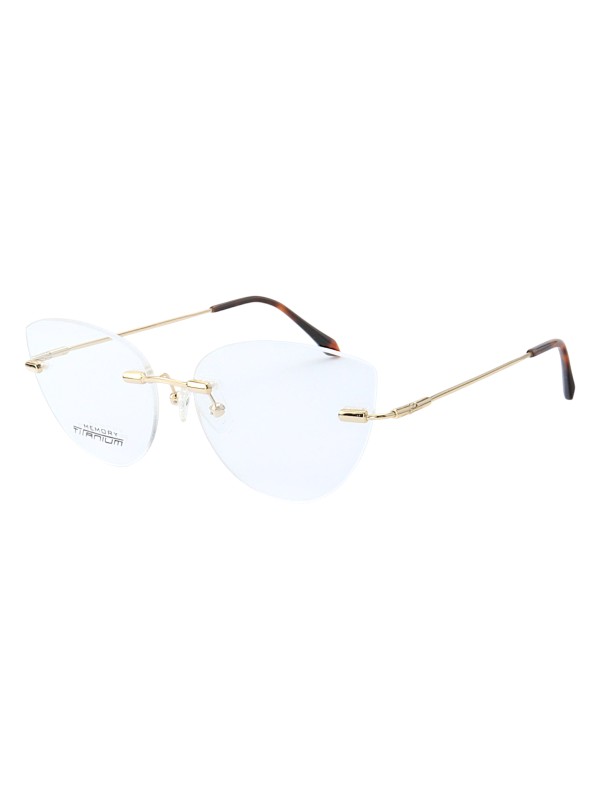 Armação de Óculos Gatinho Balgriff Memory Titanium MT6945 Dourado e Tartaruga