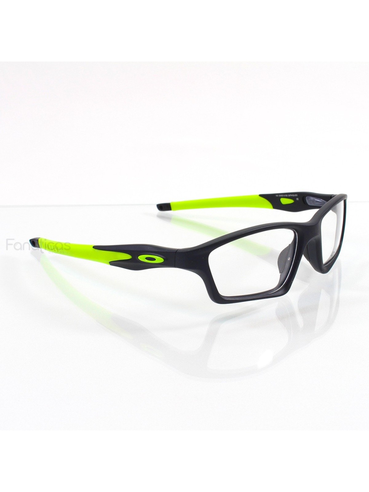 Armação de Óculos Crosslink OX8031 Preta e Verde Limão