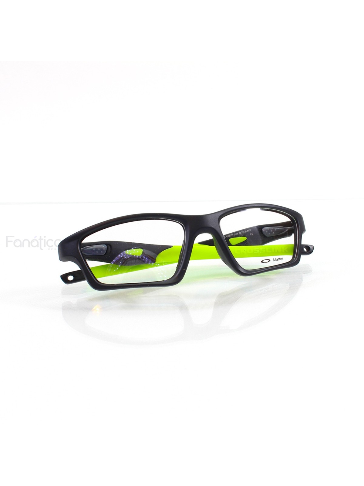 Armação de Óculos Crosslink OX8031 Preta e Verde Limão