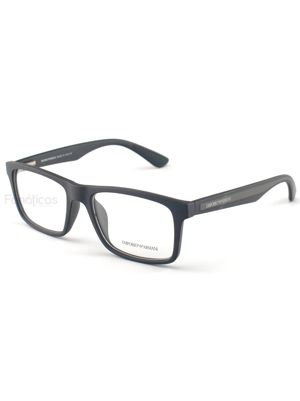 Armacao de Óculos EA3120 Masculina Preta e Cinza
