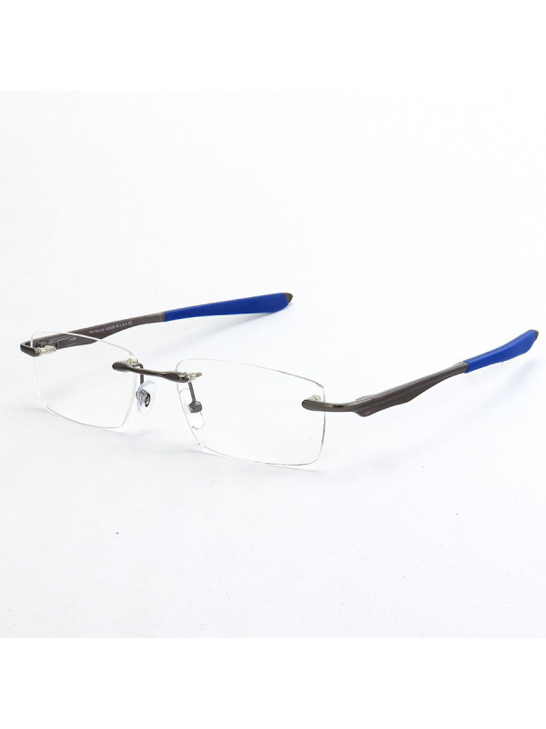 Armação de Óculos Flutuante Sem Aro Wingfold Grafite Azul Dark