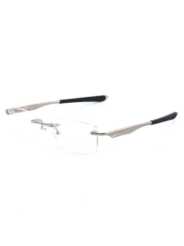 Armação de Óculos Flutuante Sem Aro Wingfold Prata e Preto