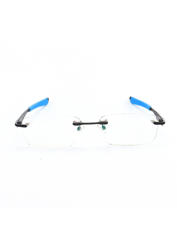 Armação de Óculos Flutuante Sem Aro Wingfold Preto e Azul Claro