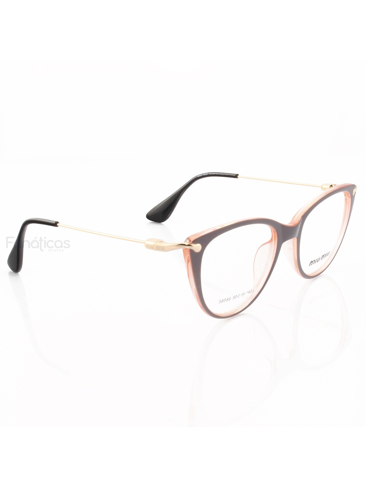 Armacao de Óculos Gatinho 58589 Lilas e Rosa
