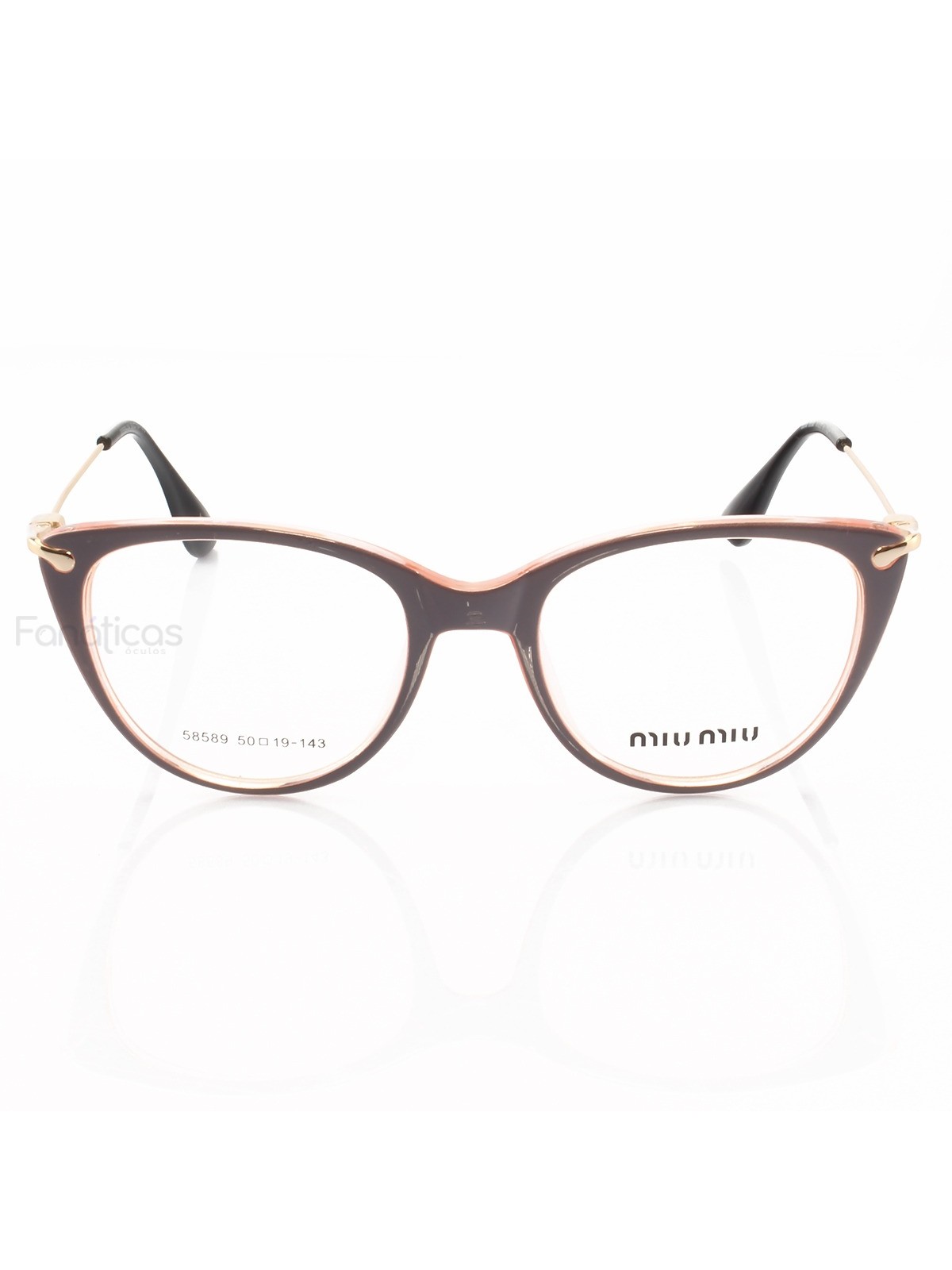 Armacao de Óculos Gatinho 58589 Lilas e Rosa