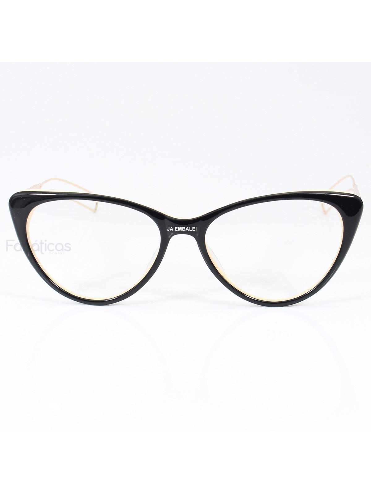 Armação de Óculos Gatinho CD 80633 Preto e Creme