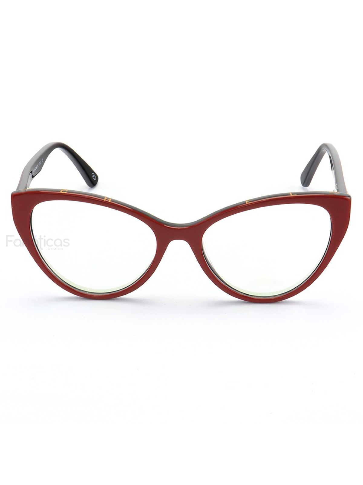 Armação de Óculos Gatinho CH8233 Vermelho e Preto