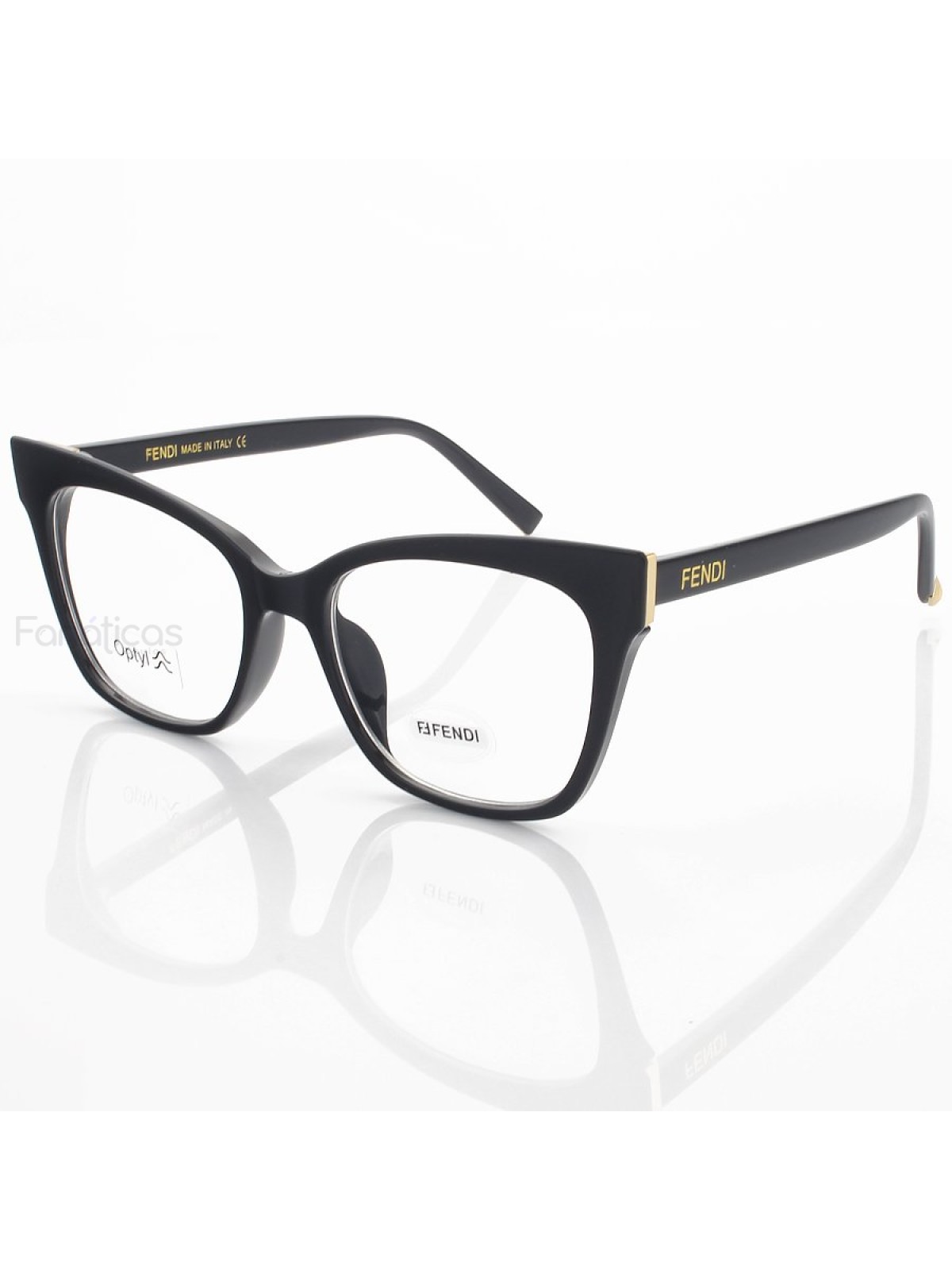 Armação de Óculos Gatinho Fendi FF0518 Preto