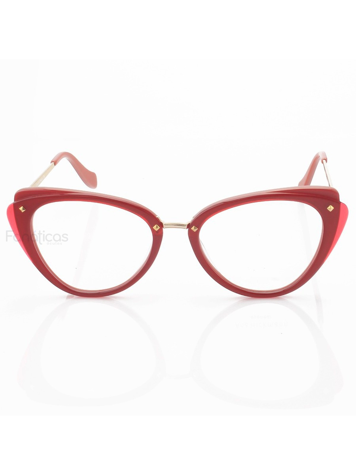 Armação de Óculos Gatinho FN6326 Rosa Vermelho