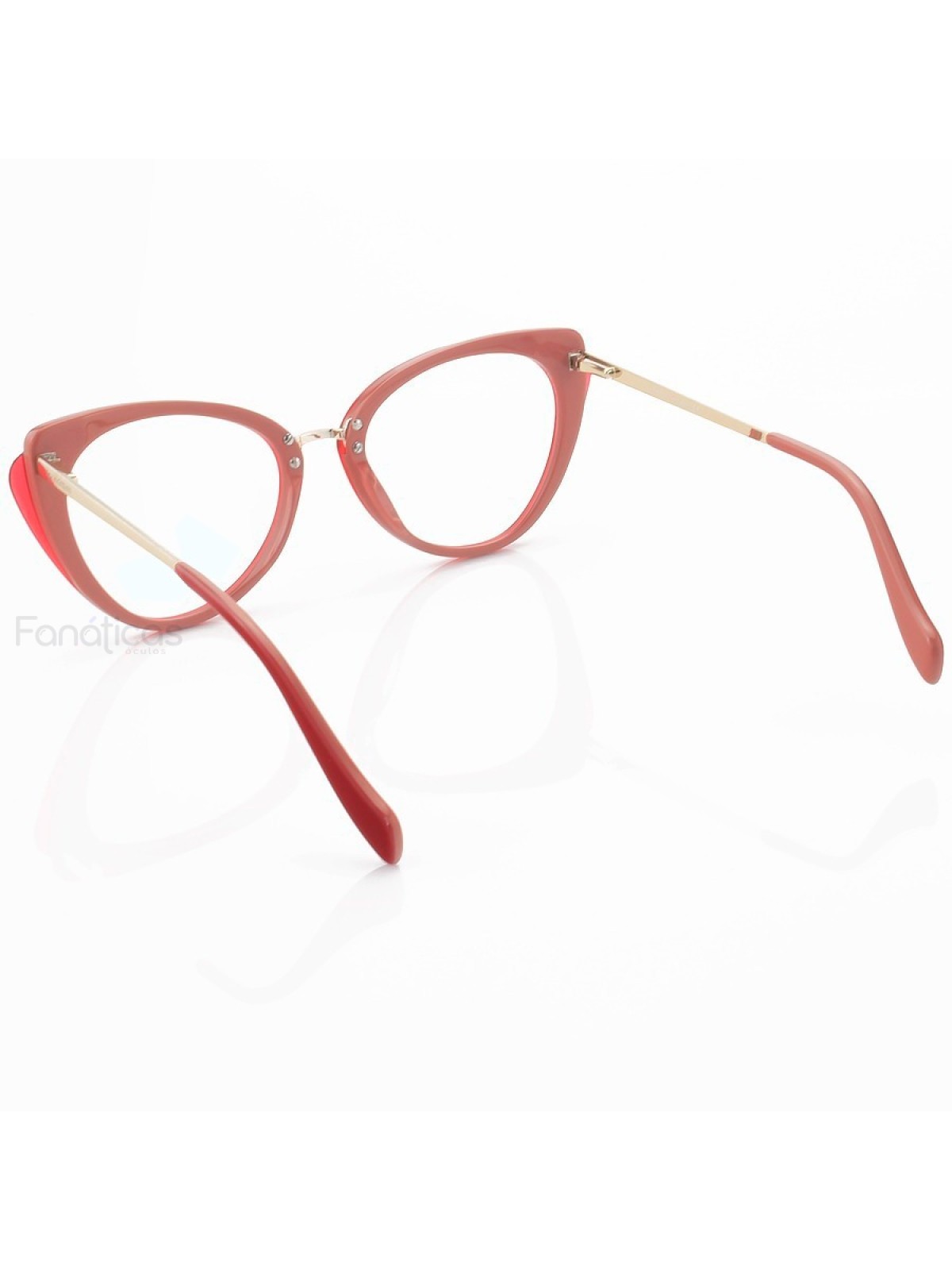 Armação de Óculos Gatinho FN6326 Rosa Vermelho
