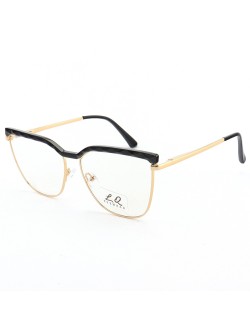 Armação de Óculos Gatinho LQ95288 Dourado e Preto
