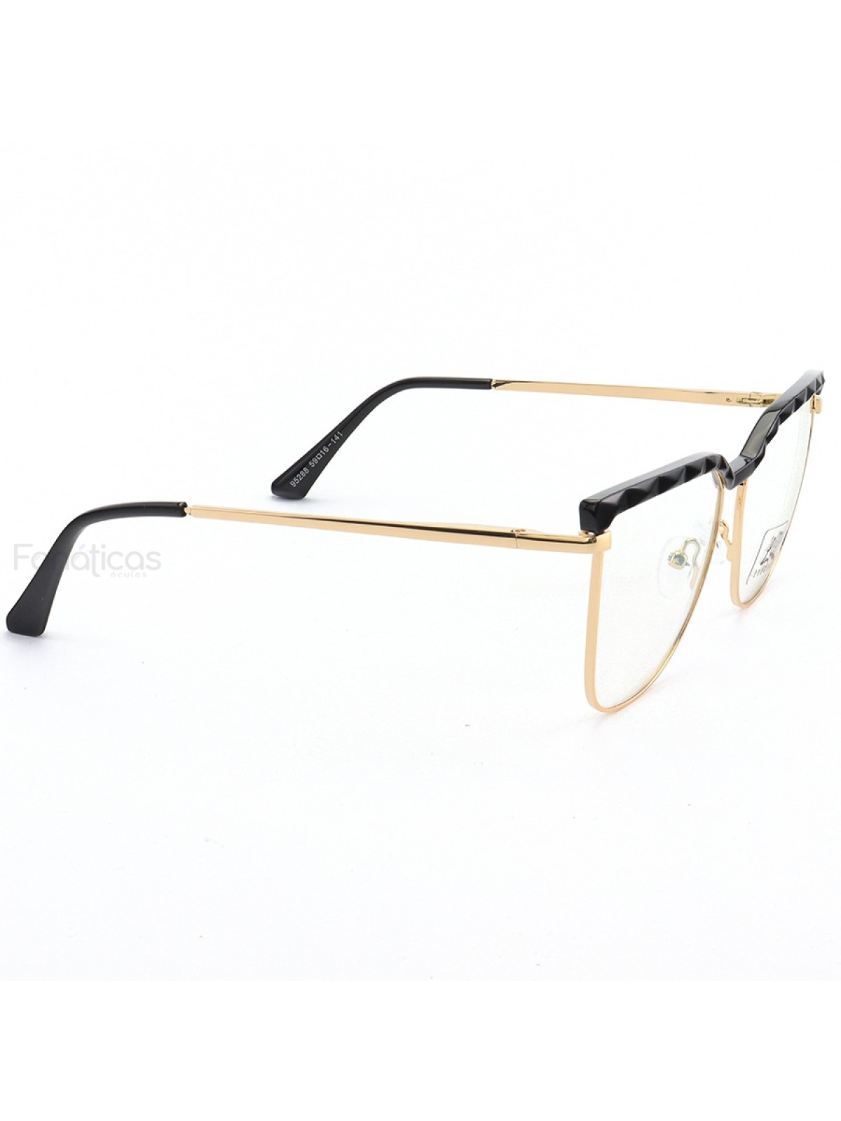 Armação de Óculos Gatinho LQ95288 Dourado e Preto