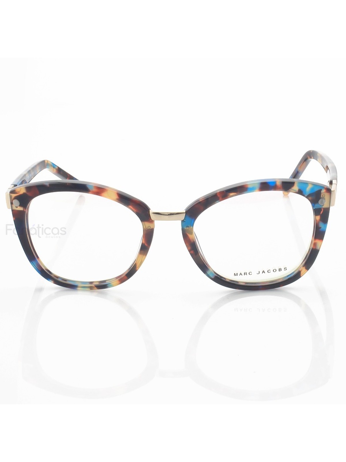 Armação de Oculos Gatinho Mj24 Azul Tartaruga
