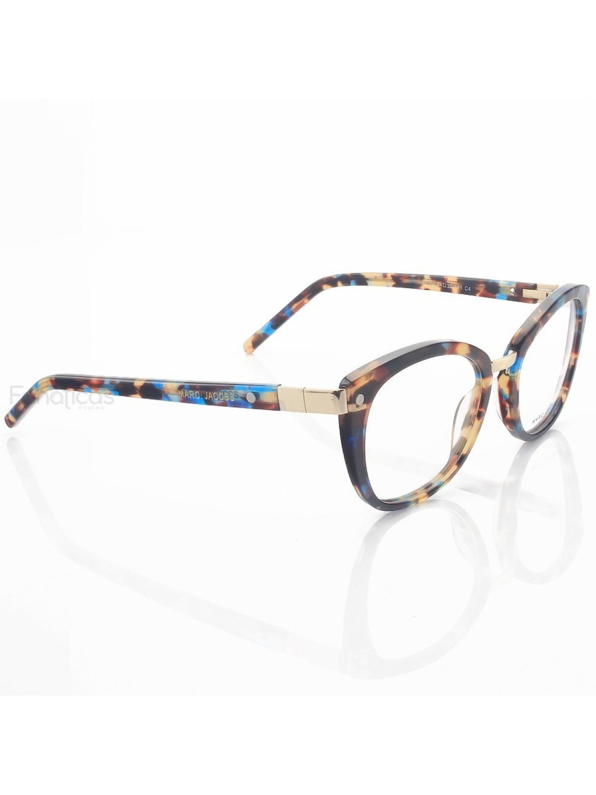 Armação de Oculos Gatinho Mj24 Azul Tartaruga