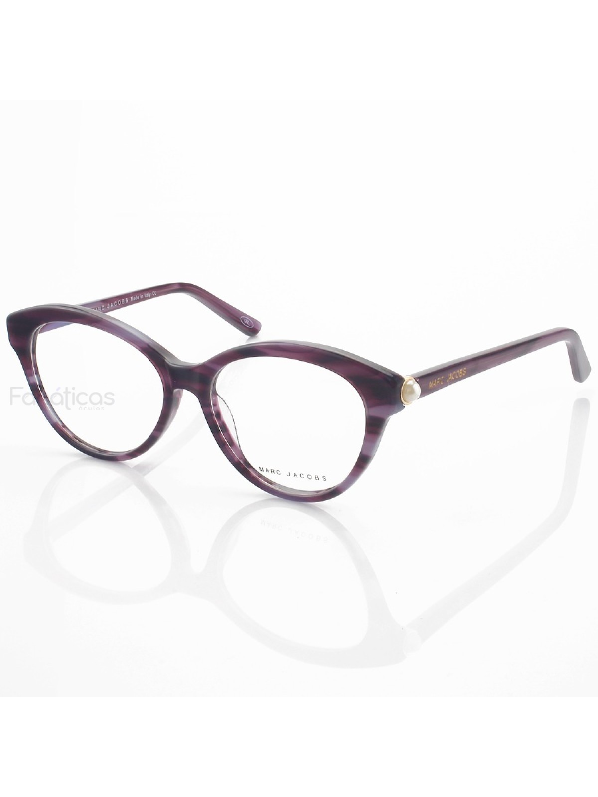 Armação de Oculos Gatinho Mj25 Roxo Rajado