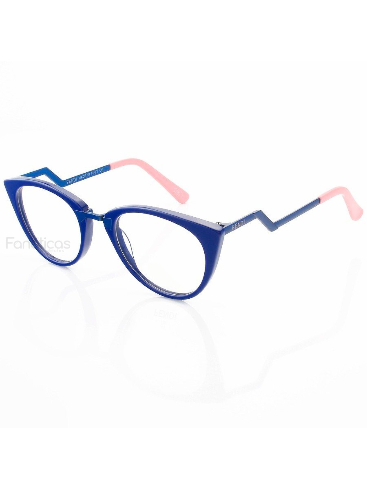 Armação de Óculos Gatinho Orchidea FF0118 Orchidea Azul e Rosa