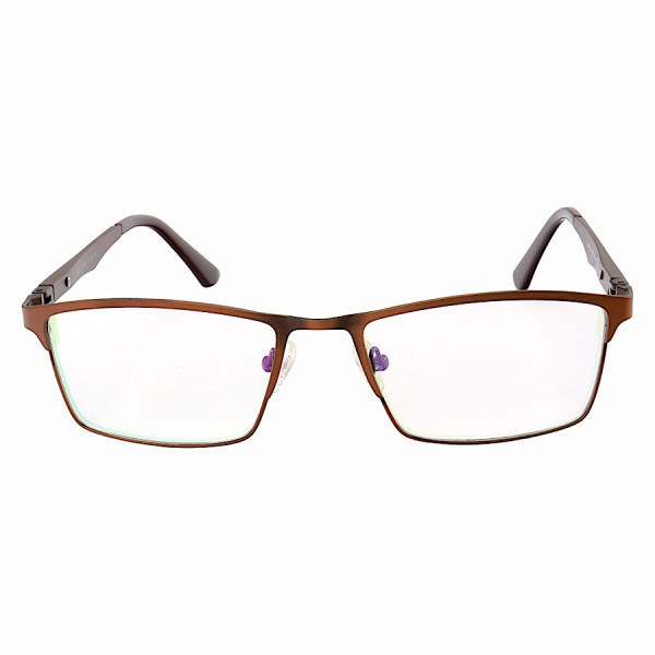 Armação de Óculos Masculina FN9127 Metal Titanium Marrom