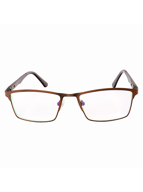 Armação de Óculos Masculina FN9127 Metal Titanium Marrom