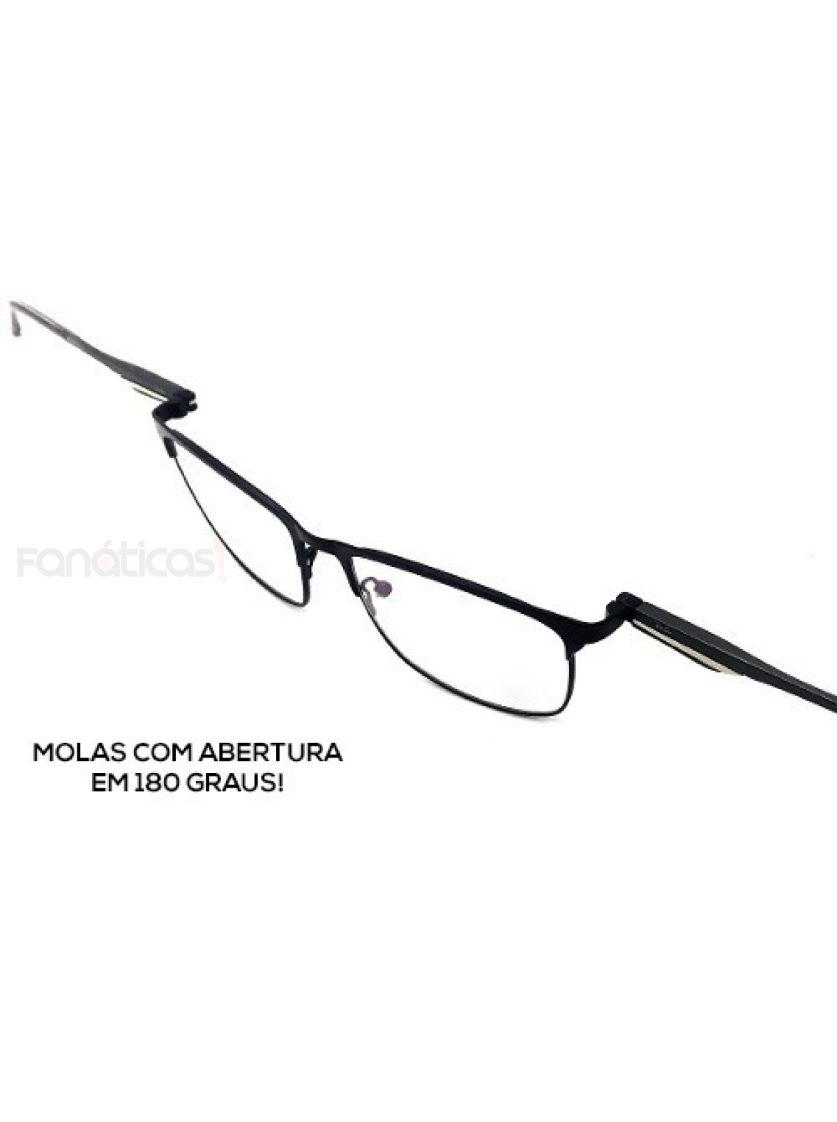 Armação de Óculos Masculina FN9127 Metal Titanium Preto