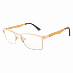 Armação de Óculos Masculina FN9127 Metal Titanium Dourado