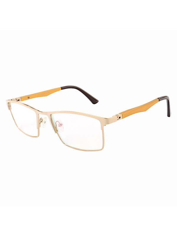 Armação de Óculos Masculina FN9127 Metal Titanium Dourado
