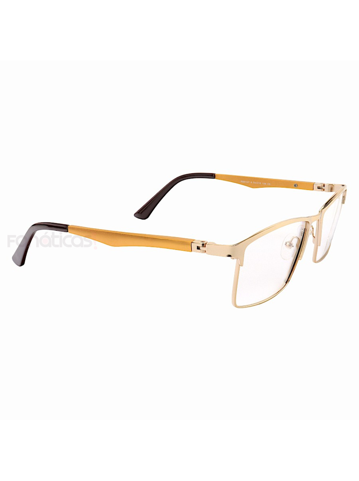 Armação de Óculos Masculina FN9127 Metal Titanium Dourado