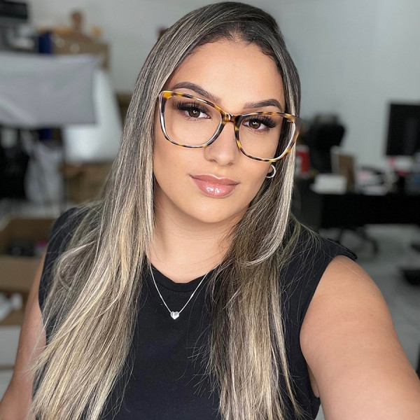 Armação de Óculos Quadrada TF2162 Tartaruga e Azul