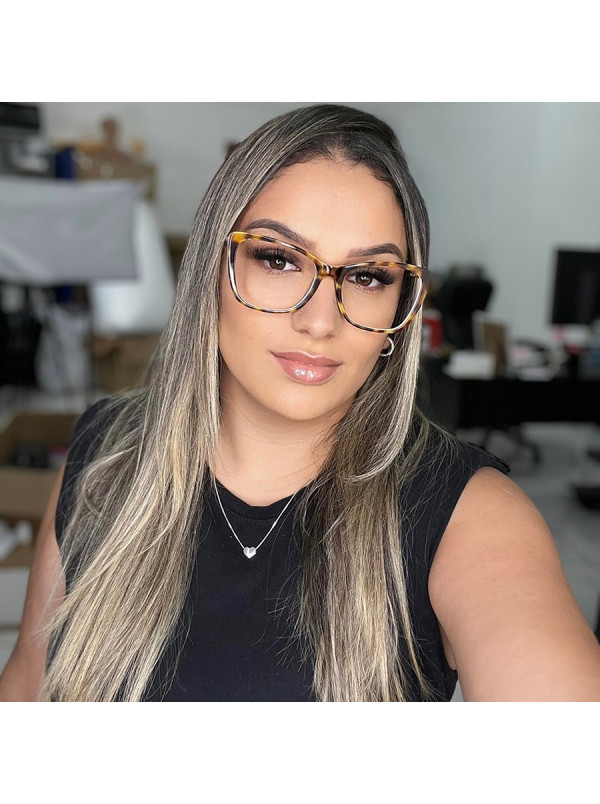 Armação de Óculos Quadrada TF2162 Tartaruga e Azul