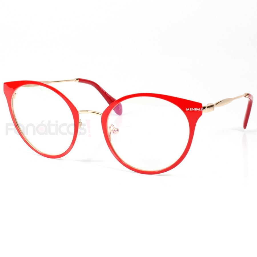 Armação de Óculos Oval 51P - Vermelho