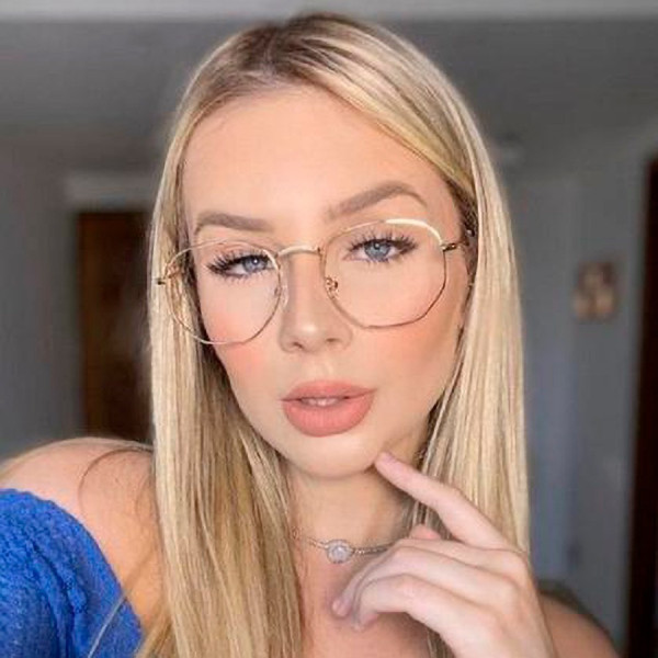 Armacao de Óculos RX6448 Hexagonal Dourada