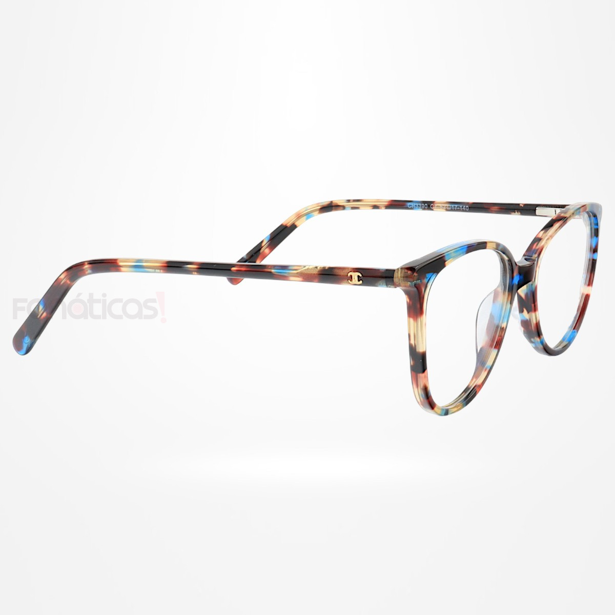 Armação de Óculos Redonda CH3390 Azul Tartaruga