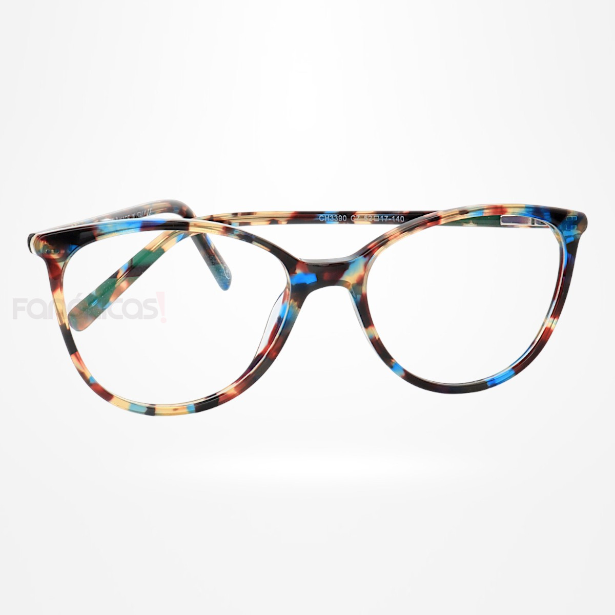 Armação de Óculos Redonda CH3390 Azul Tartaruga