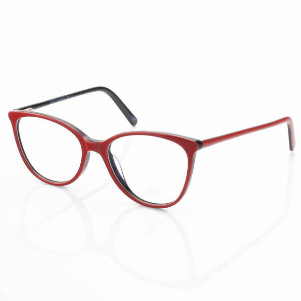 Armação de Óculos Redonda CH3390 Vermelho e Preto