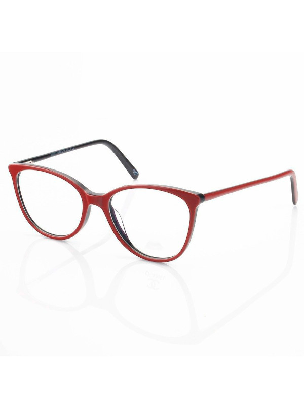 Armação de Óculos Redonda CH3390 Vermelho e Preto