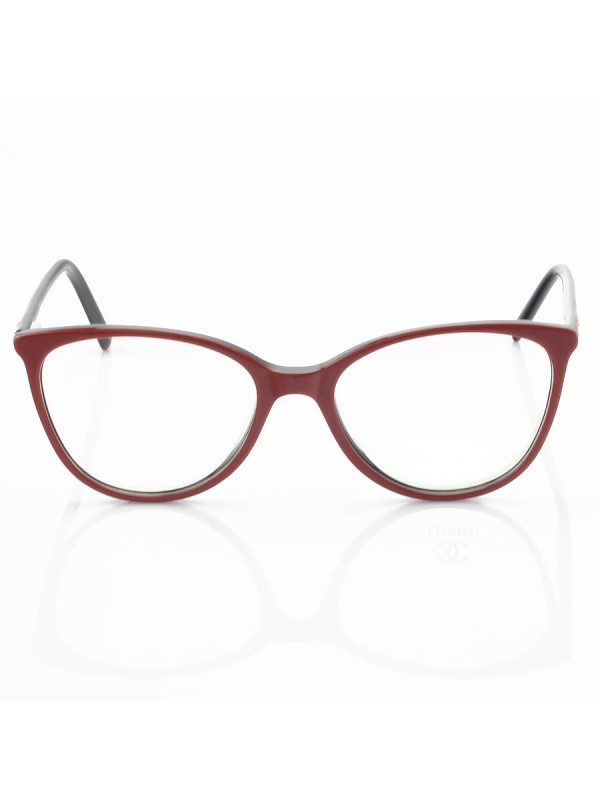 Armação de Óculos Redonda CH3390 Vermelho e Preto