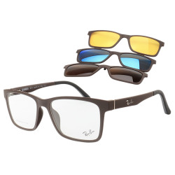 Armacao de Óculos Clipon 2088 4 Lentes Marrom