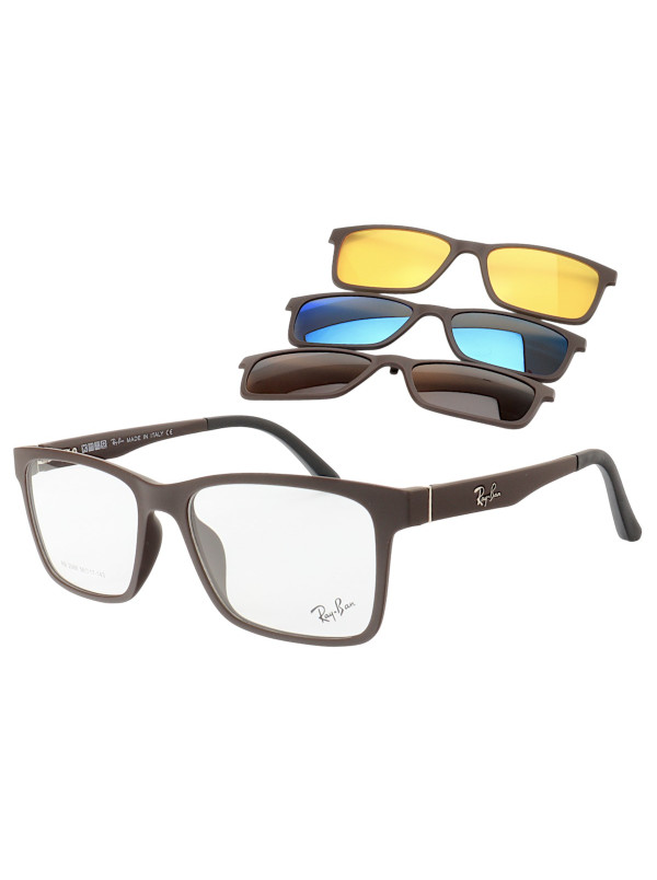 Armacao de Óculos Clipon 2088 4 Lentes Marrom