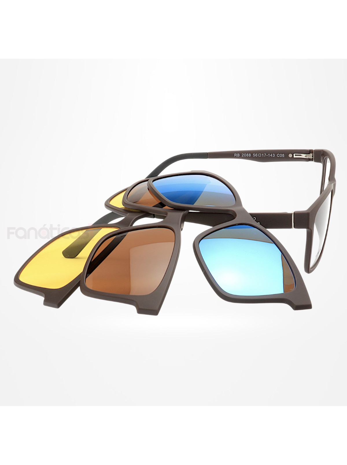 Armacao de Óculos Clipon 2088 4 Lentes Marrom