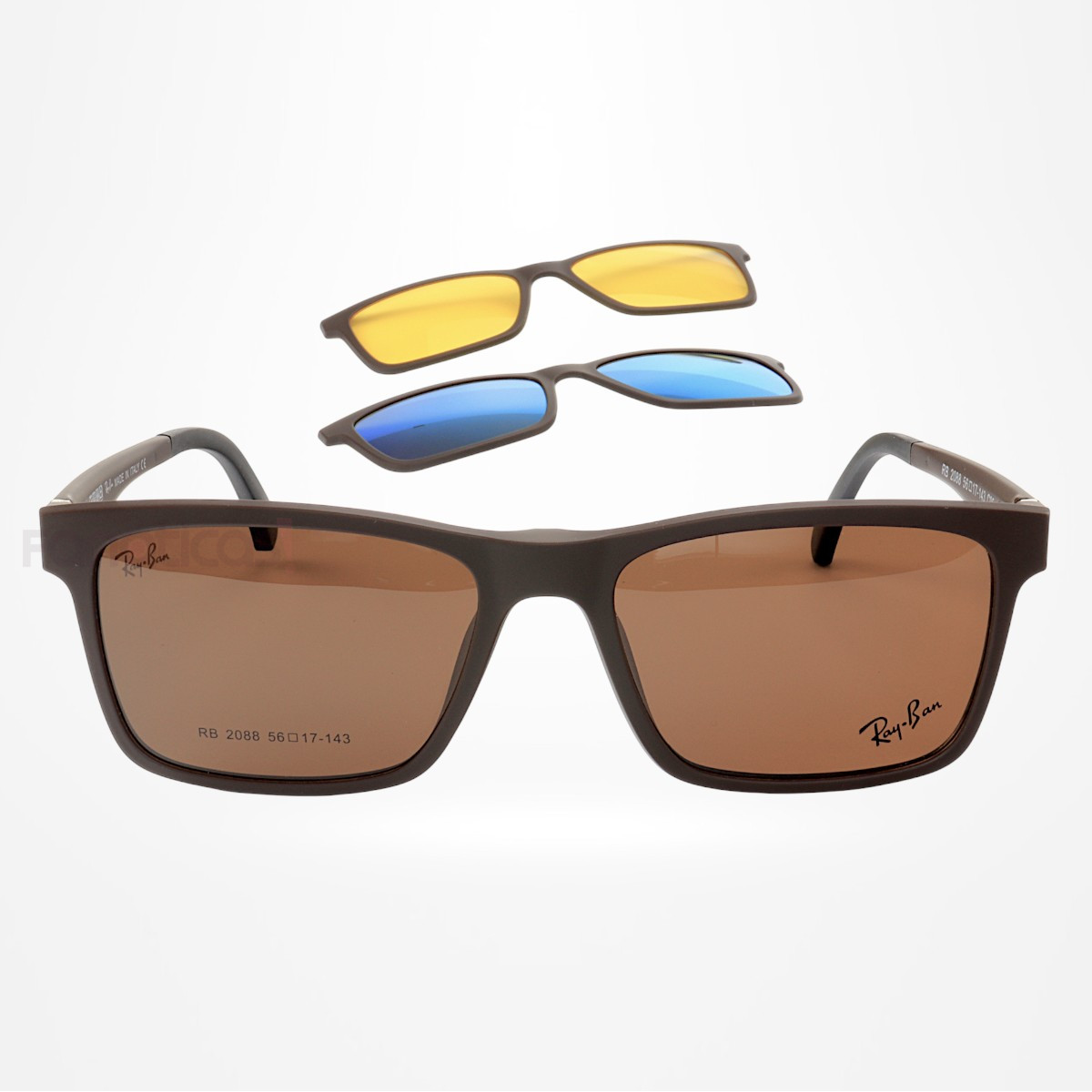 Armacao de Óculos Clipon 2088 4 Lentes Marrom