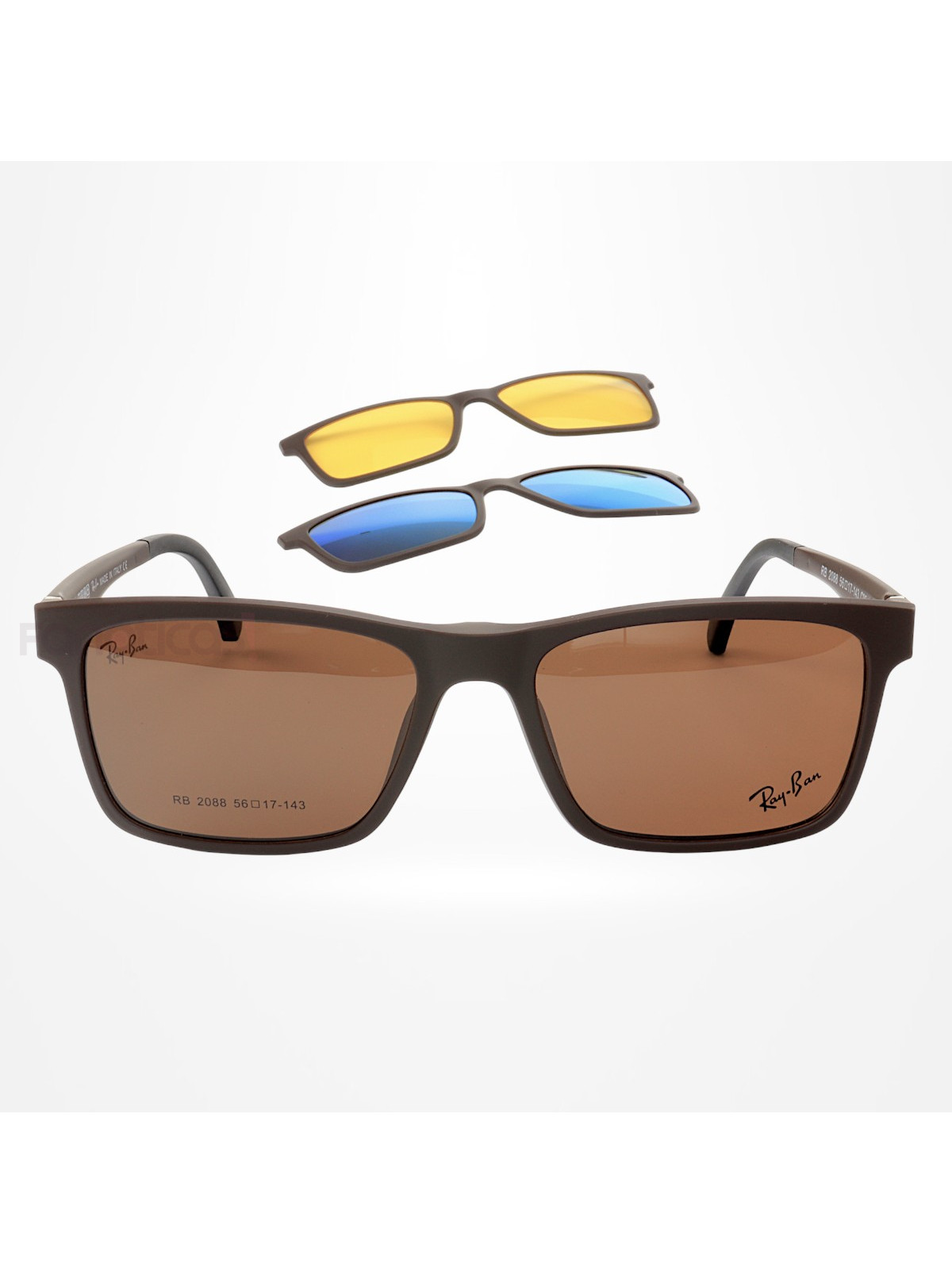 Armacao de Óculos Clipon 2088 4 Lentes Marrom