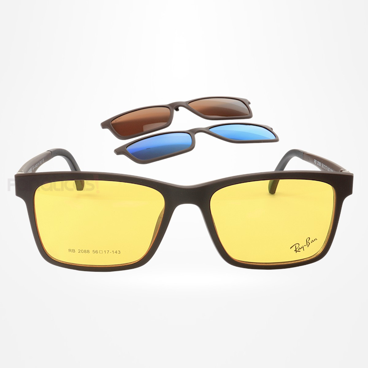 Armacao de Óculos Clipon 2088 4 Lentes Marrom