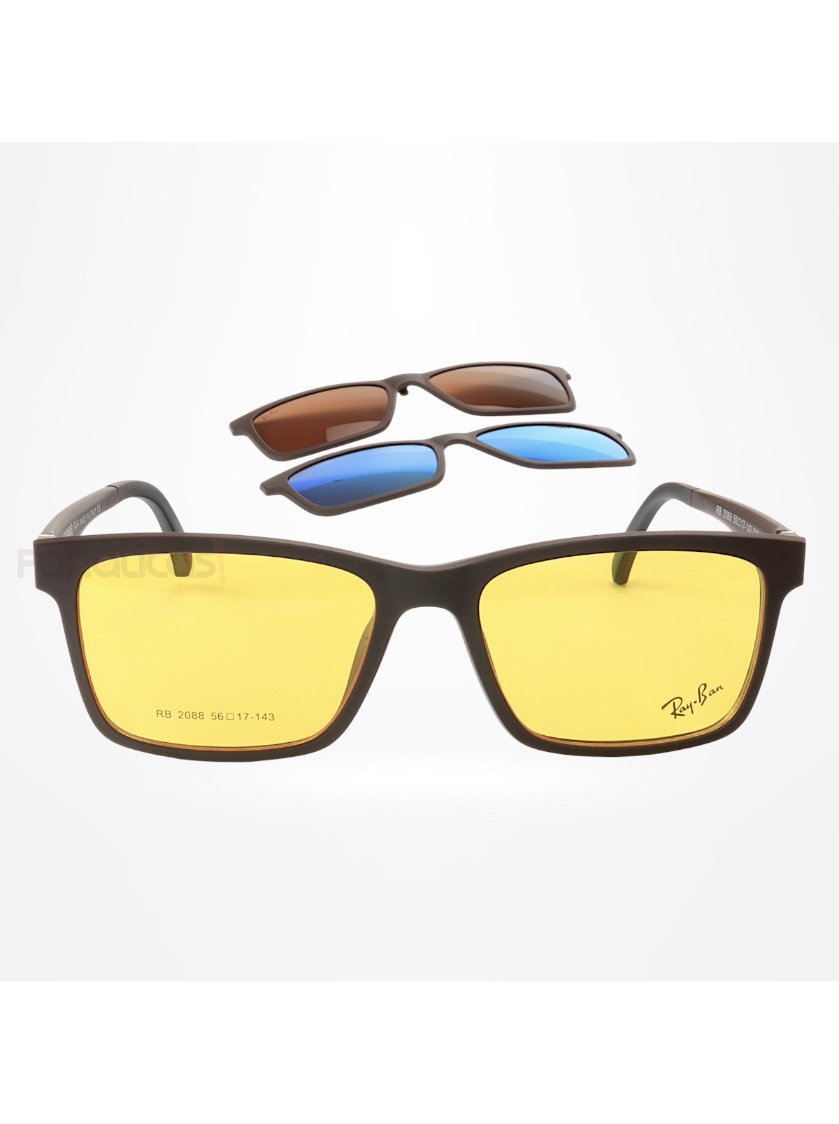 Armacao de Óculos Clipon 2088 4 Lentes Marrom