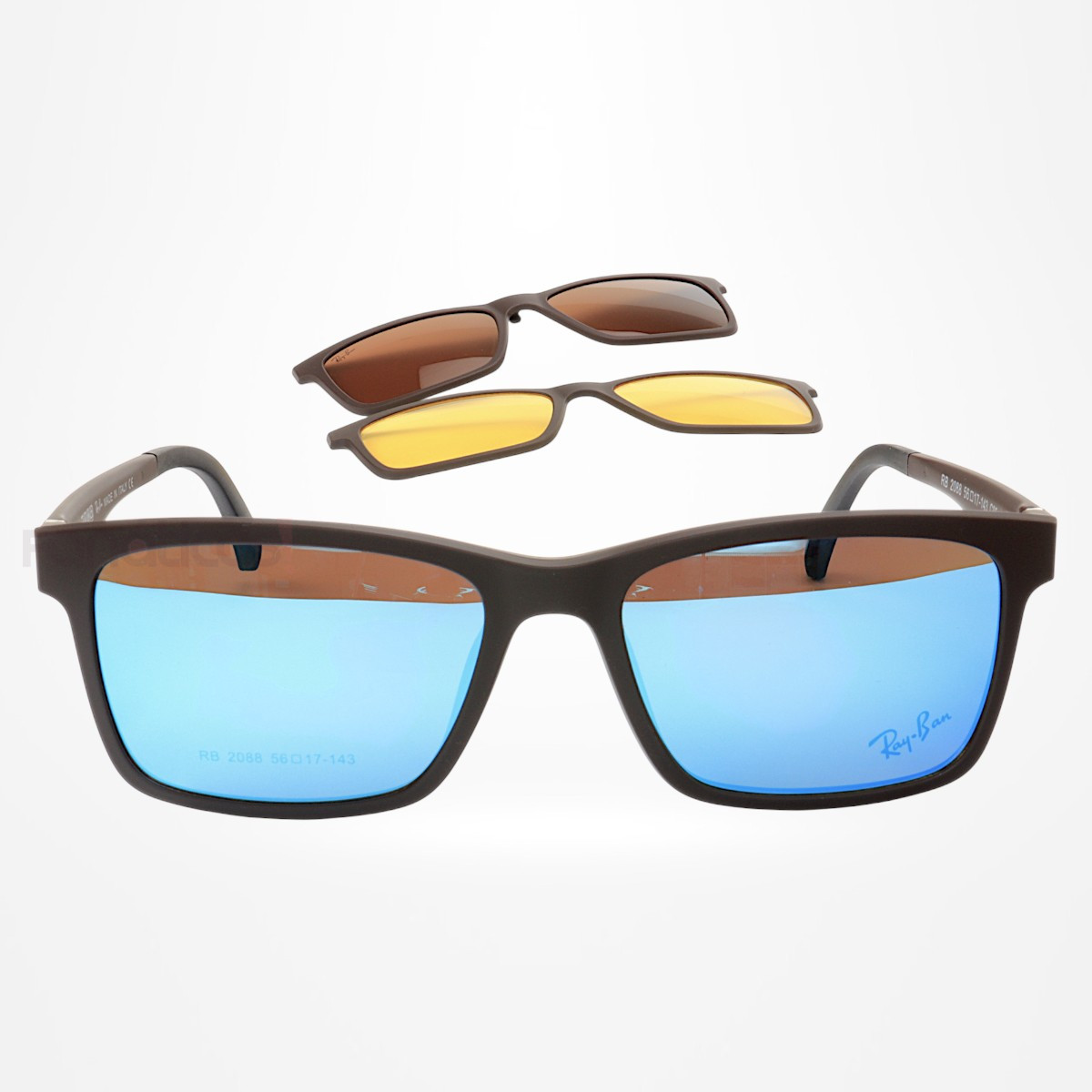 Armacao de Óculos Clipon 2088 4 Lentes Marrom