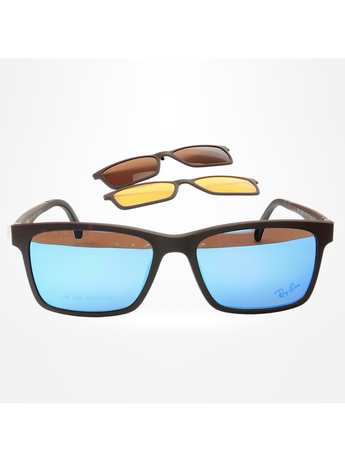 Armacao de Óculos Clipon 2088 4 Lentes Marrom