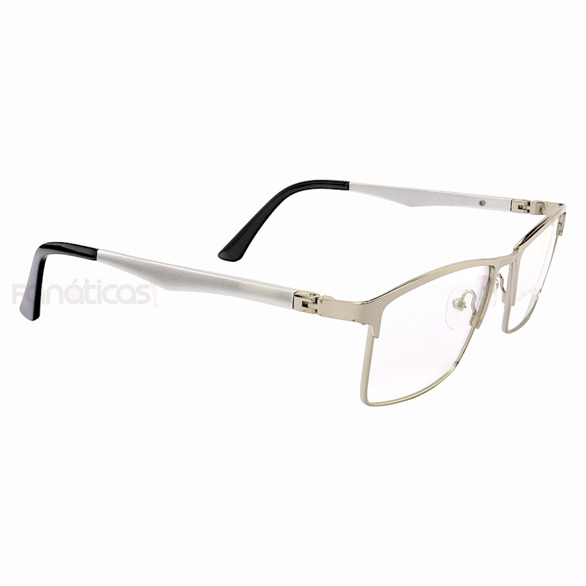 Armação de Óculos FN9127 Metal Titanium Prata e Cinza