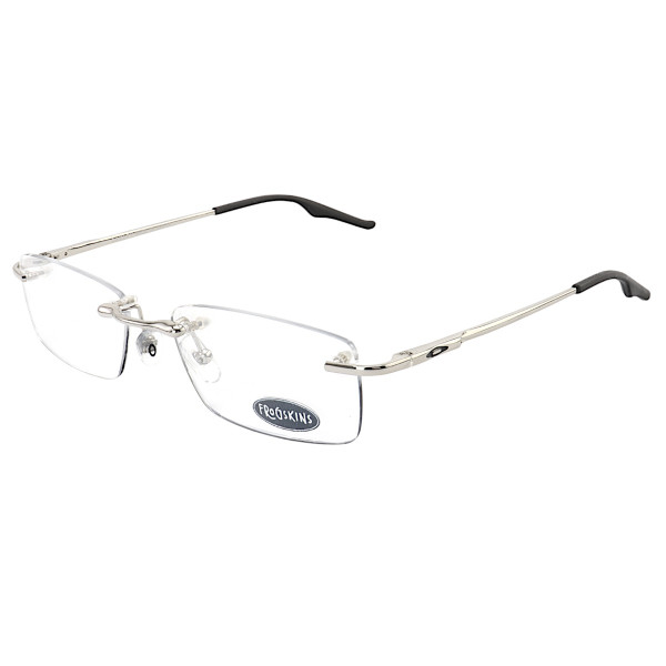 Armação de Óculos Retangular Flutuante Sem Aro Wingback Prata
