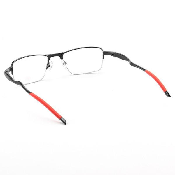 Armação de Óculos Meio Aro Evade OX3208 Preto e Vermelho