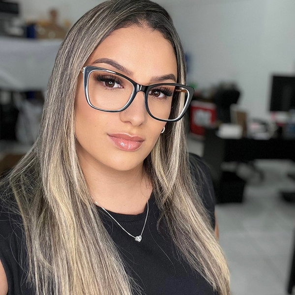 Armação de Óculos Quadrada TF2162 Preto e Azul